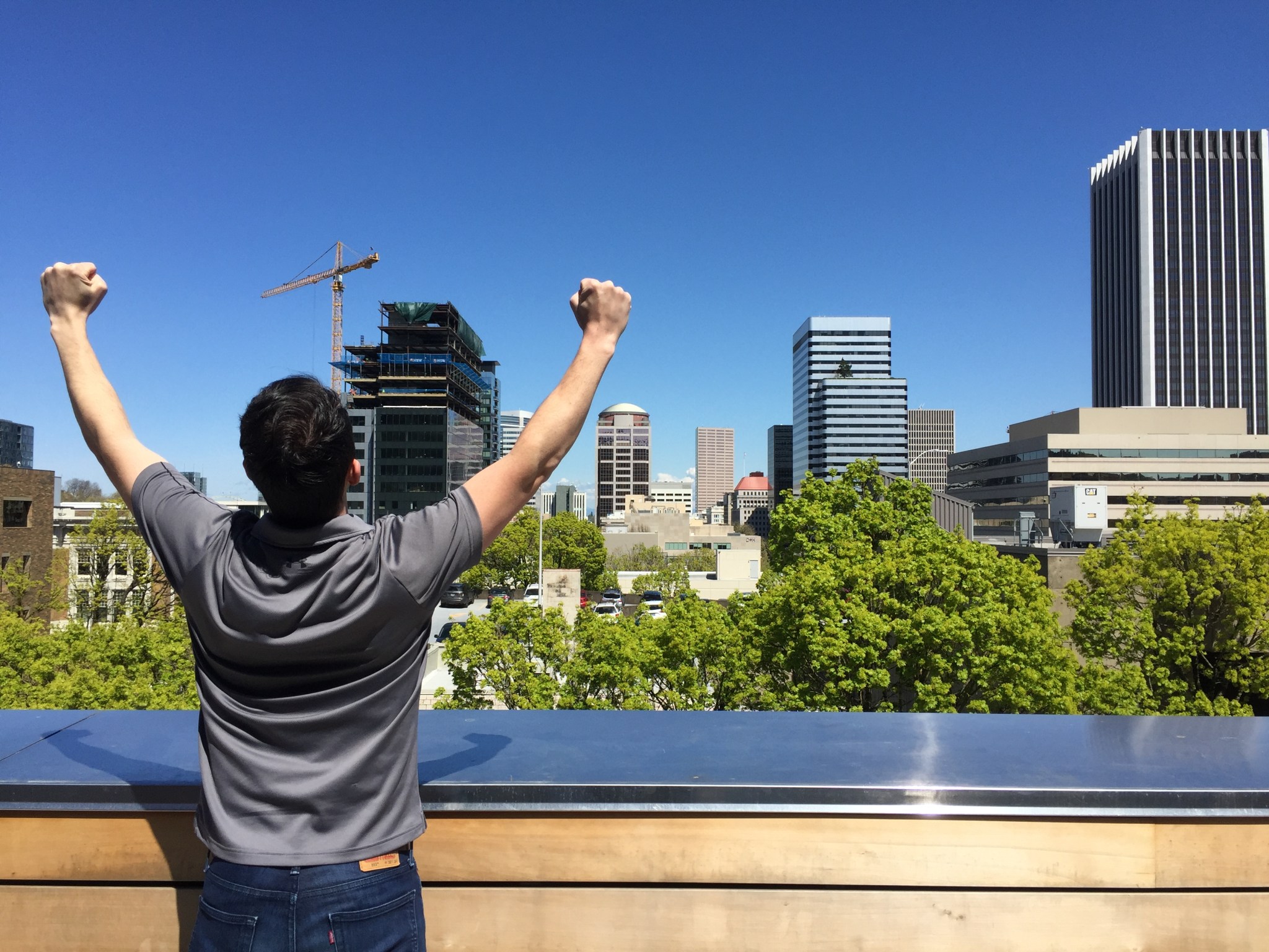  Kyle Huck celebrating his hire