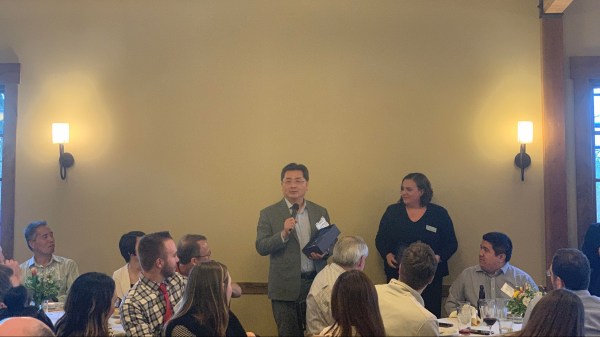 Daniel Wong accepting APICS Award of Excellence