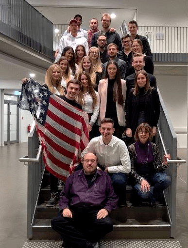 PSU Professor Tom Gillpatrick teaching in Germany.